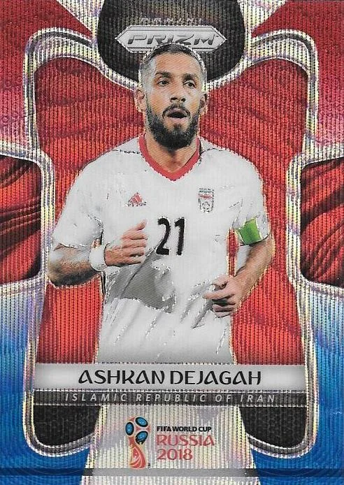 Ashkan De Jagah, Red & Blue Refractor, 2018 Panini Prizm World Cup Soccer