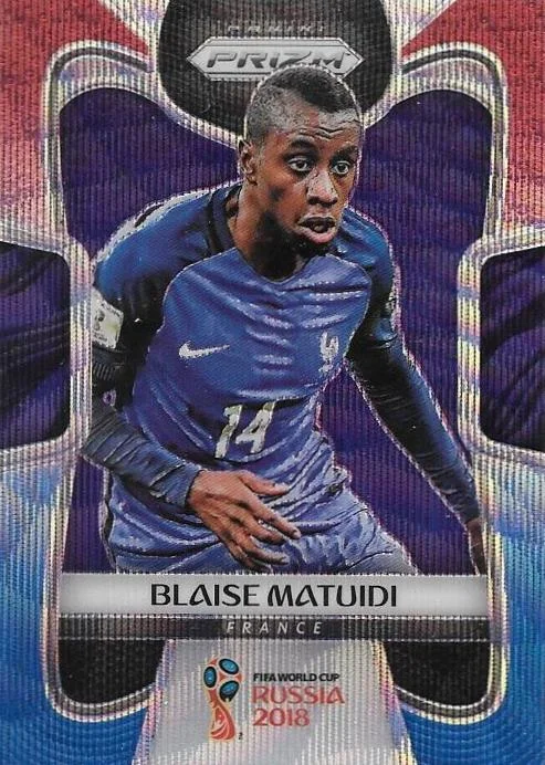 Blaise Matuidi, Red & Blue Refractor, 2018 Panini Prizm World Cup Soccer