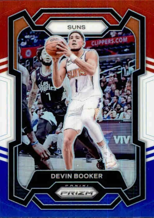 Devon Booker, Red White Blue Prizm, 2023-24 Panini Prizm Basketball NBA