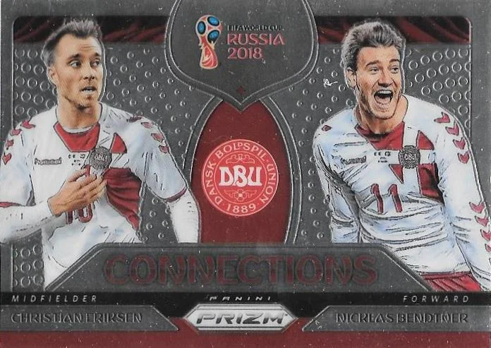 Eriksen & Bendtner, Connections, 2018 Panini Prizm World Cup Soccer