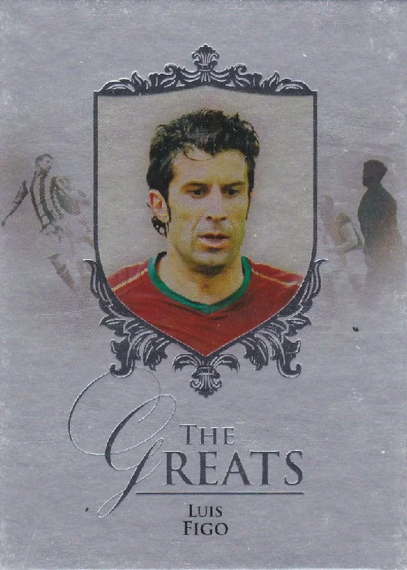 Luis Figo, The Greats, Silver Parallel, 2016 Futera Unique Soccer