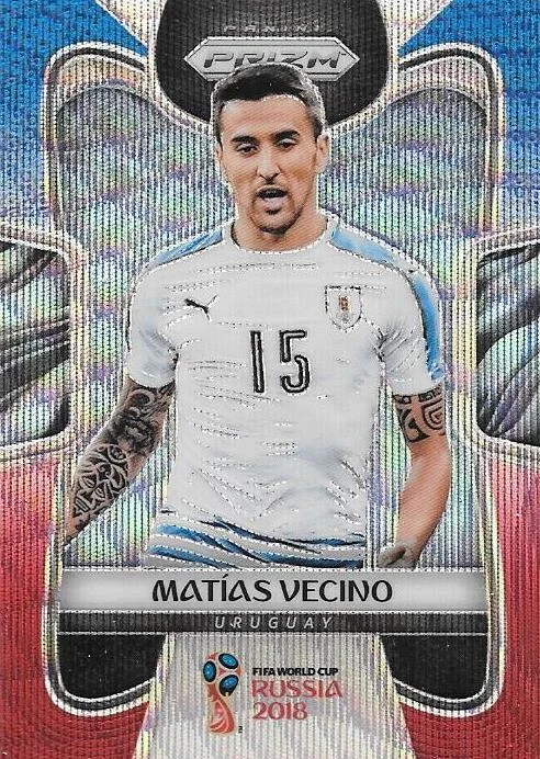 Matias Vecino, Blue & Red Refractor, 2018 Panini Prizm World Cup Soccer