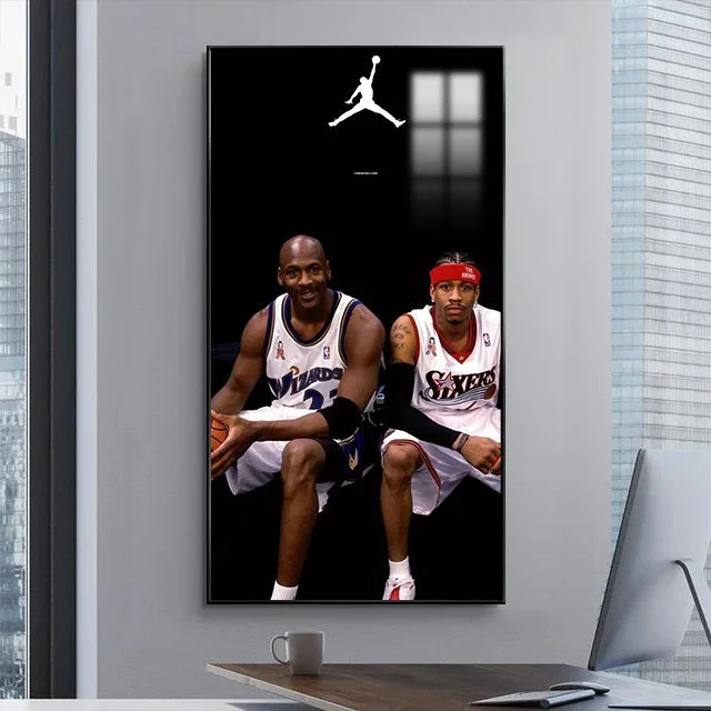 Michael Jordan and Allen Iverson Wall Art