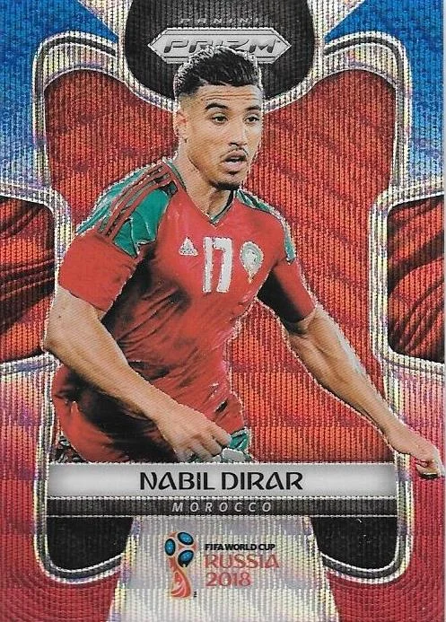 Nabil Dirar, Blue & Red Refractor, 2018 Panini Prizm World Cup Soccer