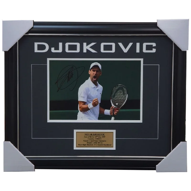 Novak Djokovic Signed Tennis Photo Framed + Plaque Australia Open Champion + Coa - 2253