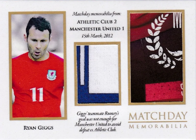 Ryan Giggs, #01/32, Match Day Memorabilia, 2016 Futera Unique Soccer