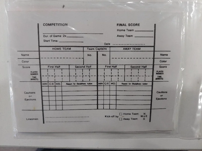 Soccer Referee Report Form