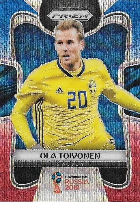 Ola Toivonen, Blue & Red Refractor, 2018 Panini Prizm World Cup Soccer