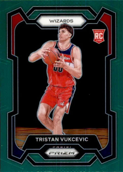 Tristan Vukcevic, RC, Green Prizm, 2023-24 Panini Prizm Basketball NBA