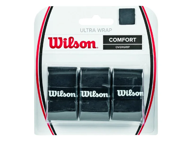 Wilson 3 Pack Black Ultra Wrap Overgrip <BR> WRZ403000