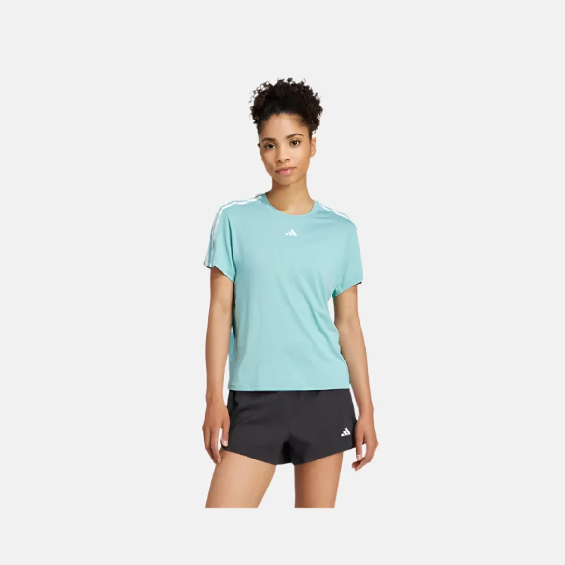 Adidas Aeroready Train Essentials 3-Stripes Women's Training T-Shirt -Mint Tone