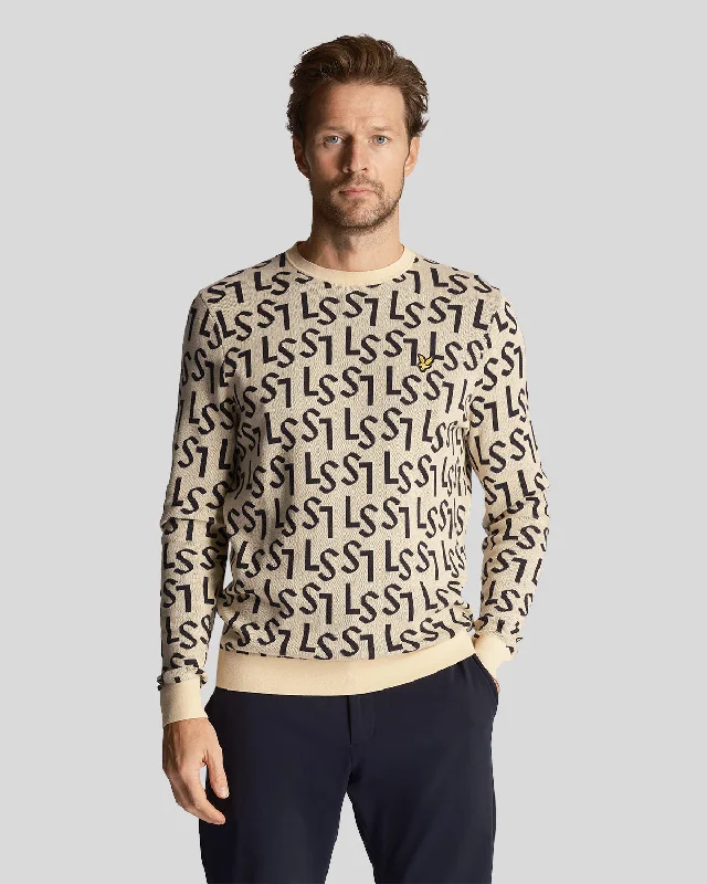 Golf Monogram Knitted Crew Neck Jumper